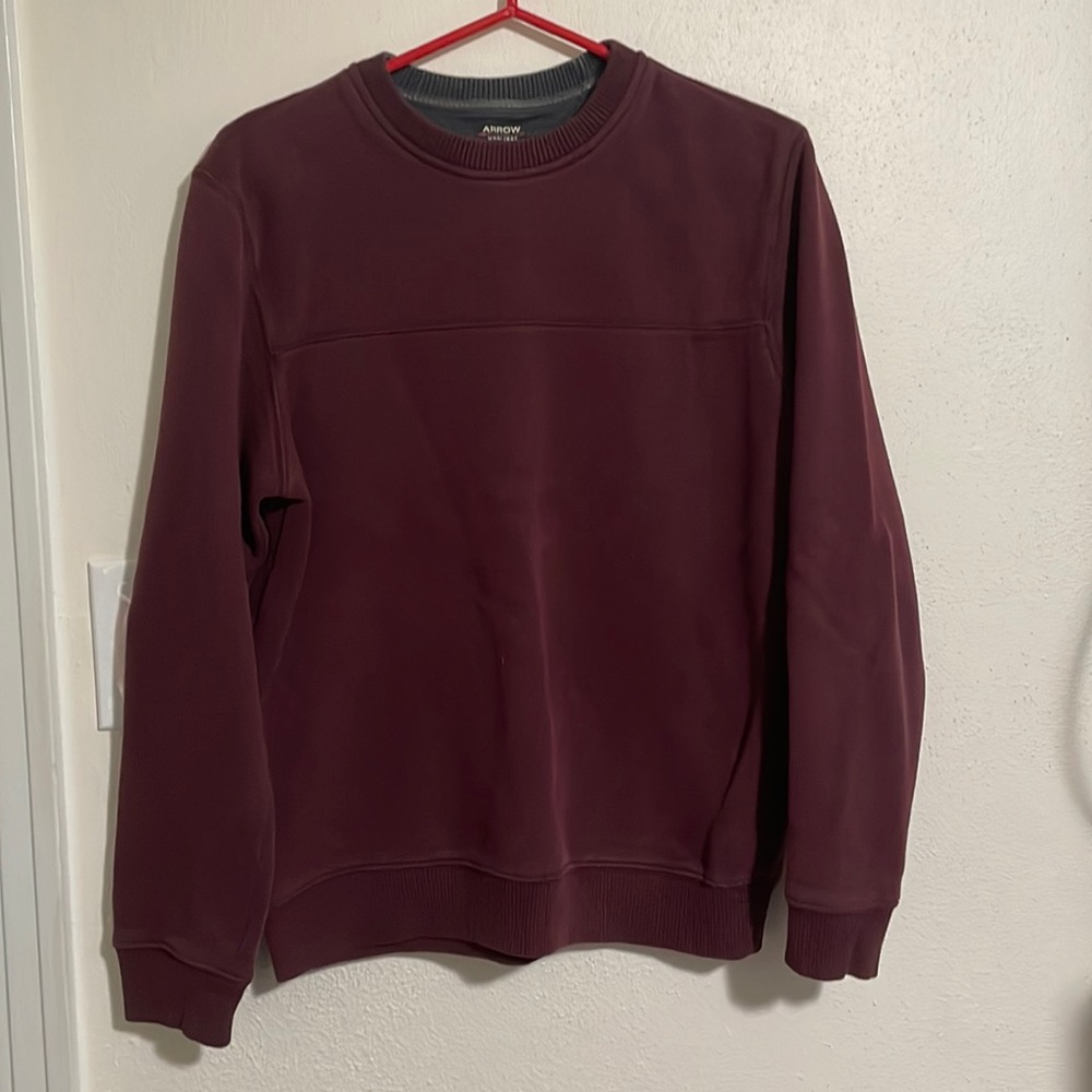 Mens Arrow Small Crewneck Sweater burgundy